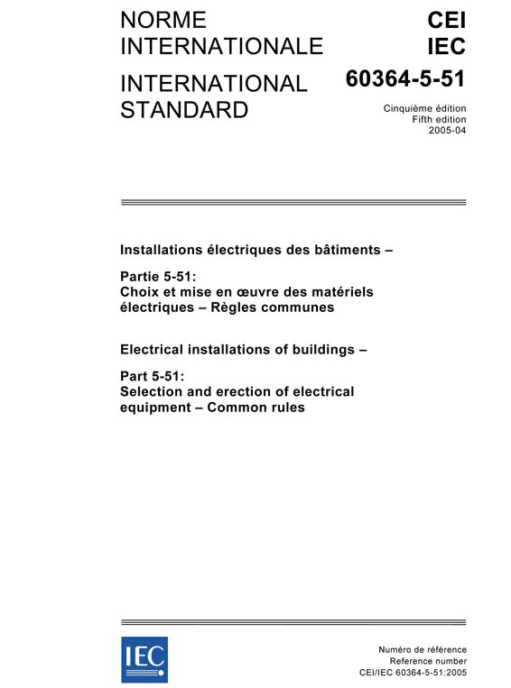 Cover IEC 60364-5-51:2005
